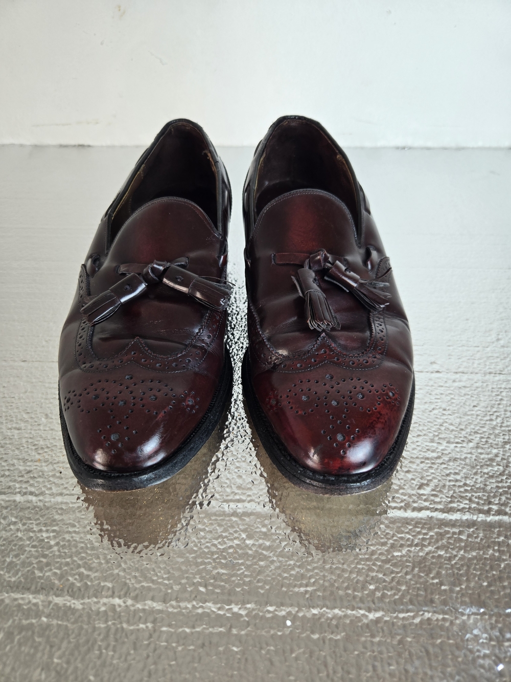 Johnston & Murphy Men's Burgundy Leather Tassel Loafers